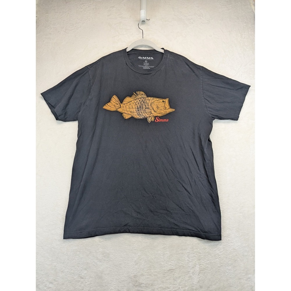 Simms Fishing T Shirt Mens XL Bass Fish Graphic Tee Angler Outdoor
